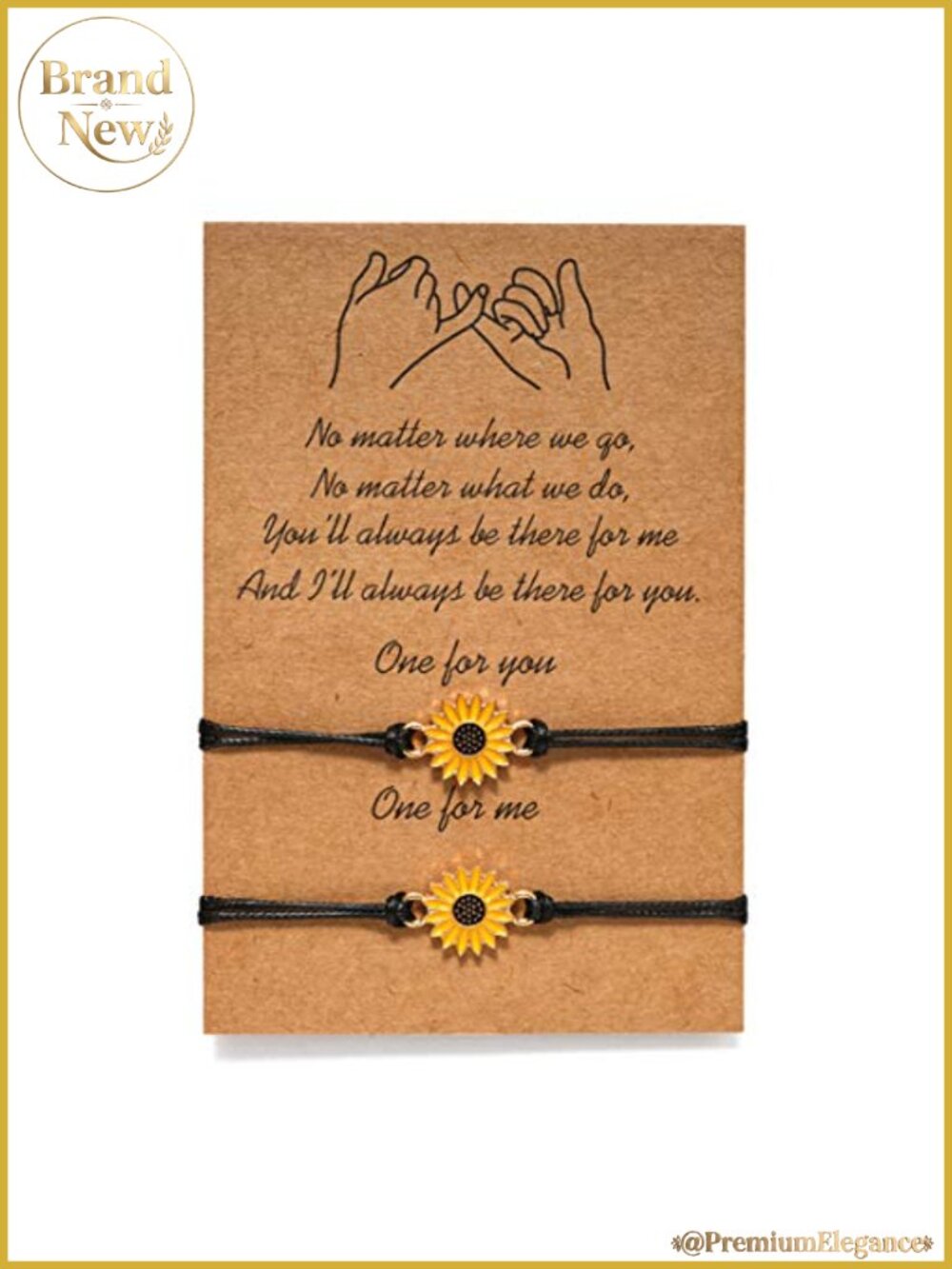 Sunflower Matching Bracelets Set for Best Friends Women Boho Adjustable